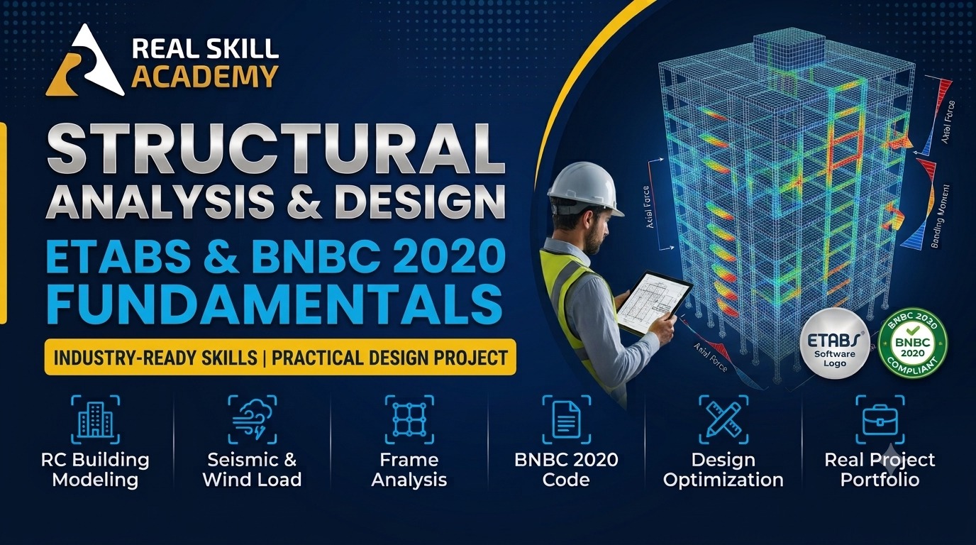 Structural Analysis & Design (ETABS & BNBC 2020 Fundamentals)