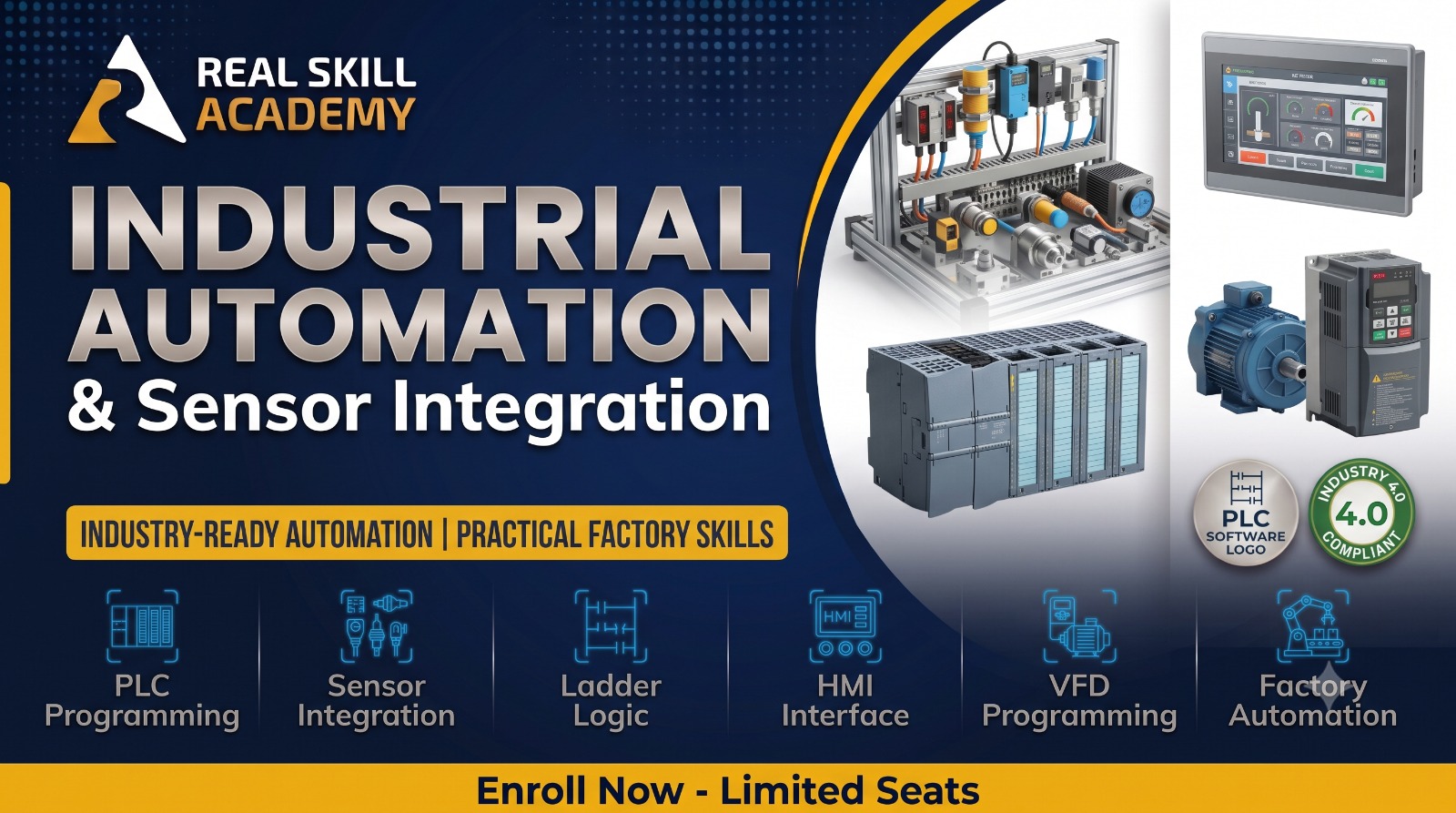 Industrial Automation: PLC Programming & Sensor Integration